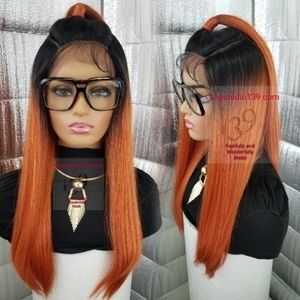 Punkin patch orange lace front wig with circular